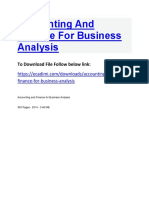 Accounting and Finance For Business Analysis