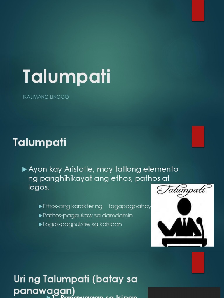 Talumpati Ethos Ang Karakter Ng Tagapagpahayag