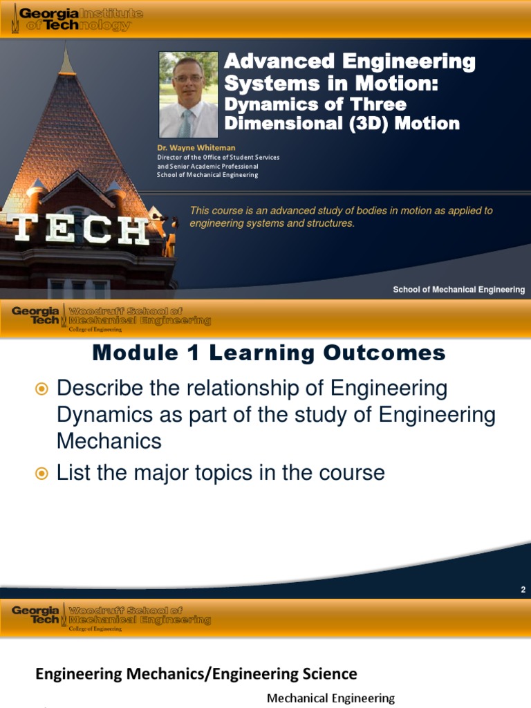 Module 1 - 3D Dynamics PDF | PDF | Technology & Engineering | Computers