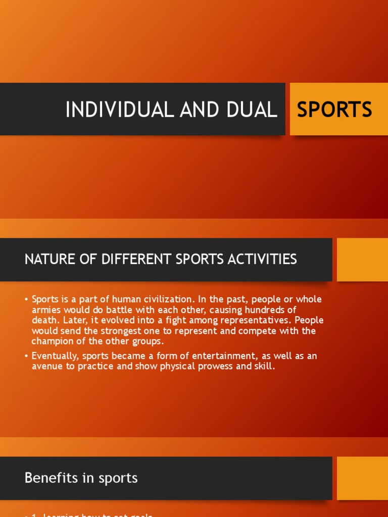 Understanding Individual and Dual Sports | PDF