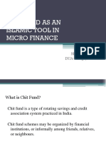 CHIT FUND AS AN ISLAMIC TOOL IN MICRO FINANCE