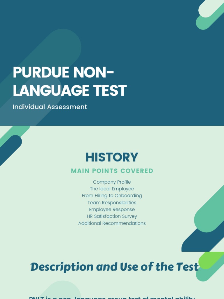 Purdue Non Language Test Psychometrics Test (Assessment)