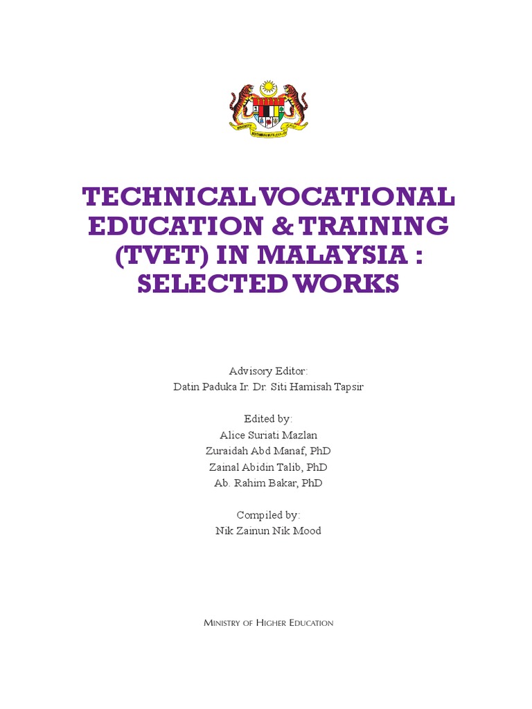 Technical Vocational Education Training Tvet In Malaysia Selected