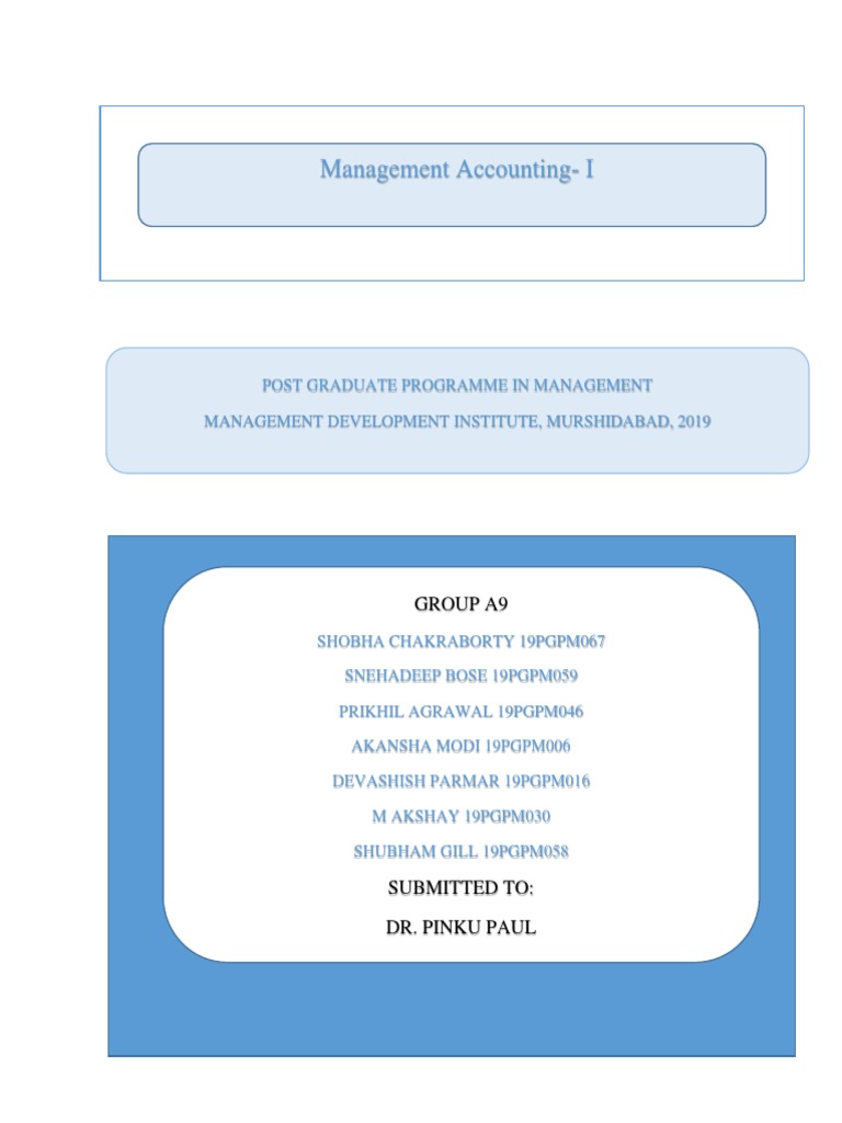Management Accounting I Analysis of Nike and Under Armour's Financial