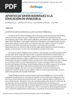 Aportes de Simón Rodríguez A La Educación en Venezuela. - Ensayos de Calidad - Hecdin