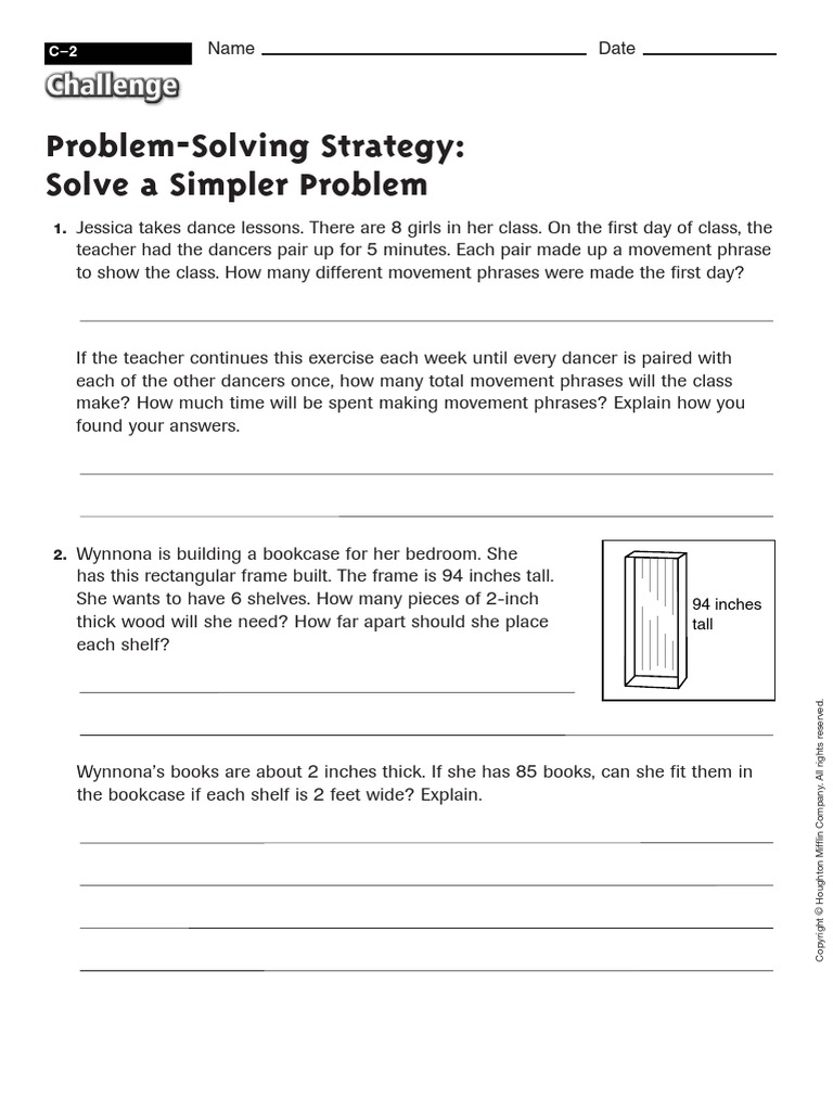 my homework lesson 6 problem solving solve a simpler problem