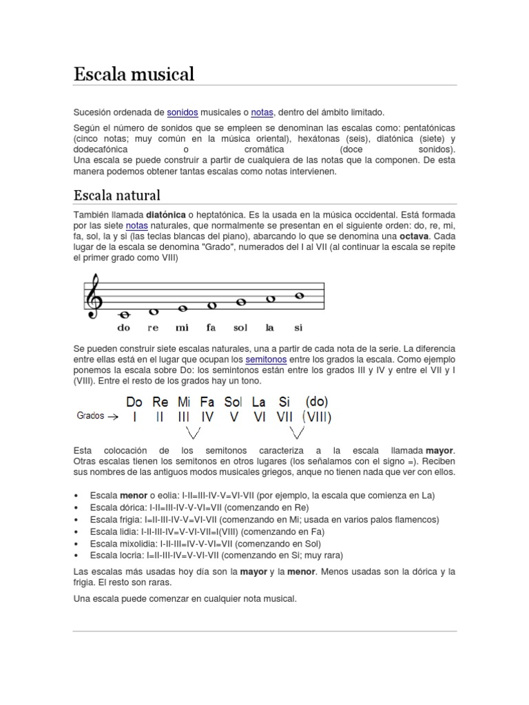 Escala Musical PDF Escala (música) Pitch (Música)