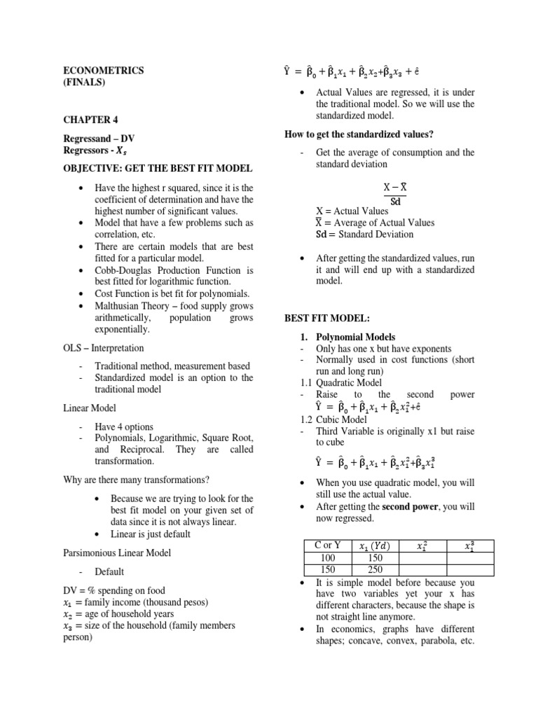 Econometrics Reviewer Docx Multicollinearity Heteroscedasticity