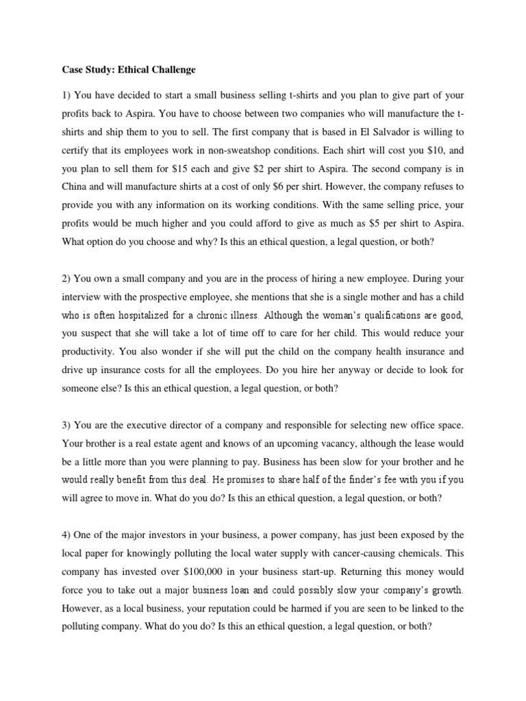 Case Study Ethics | PDF | Business | Economies