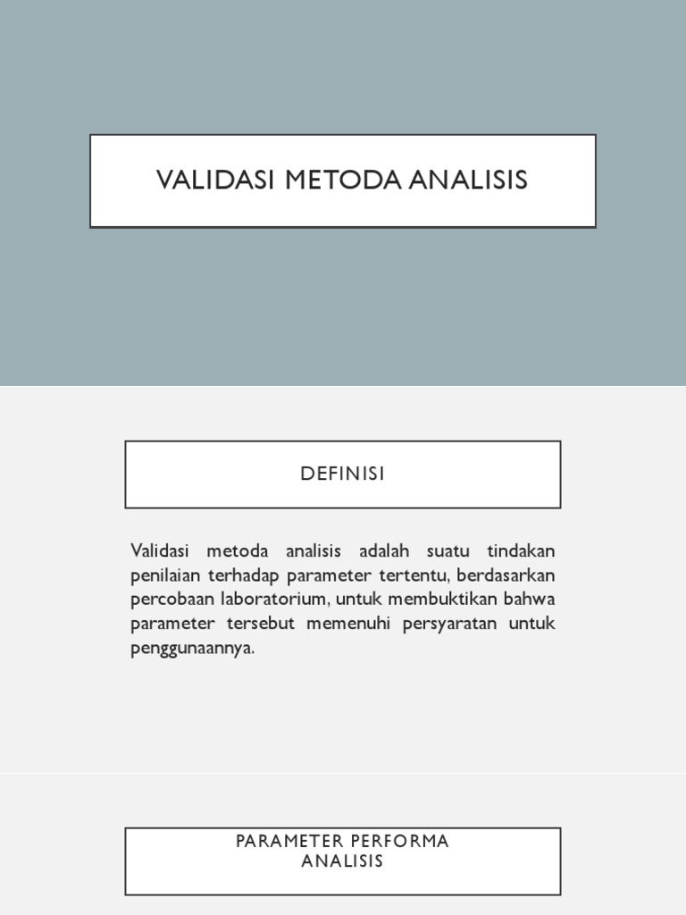 Validasi Metoda Analisis | PDF