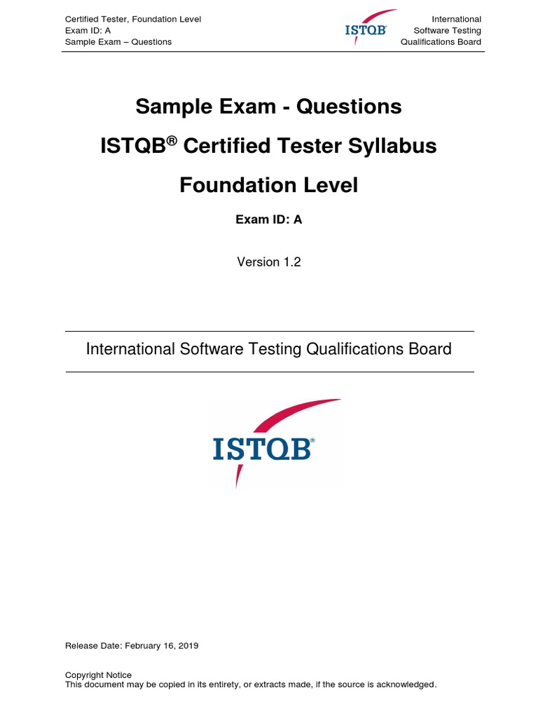 Istqb Questions PDF Software Testing Test (Assessment)