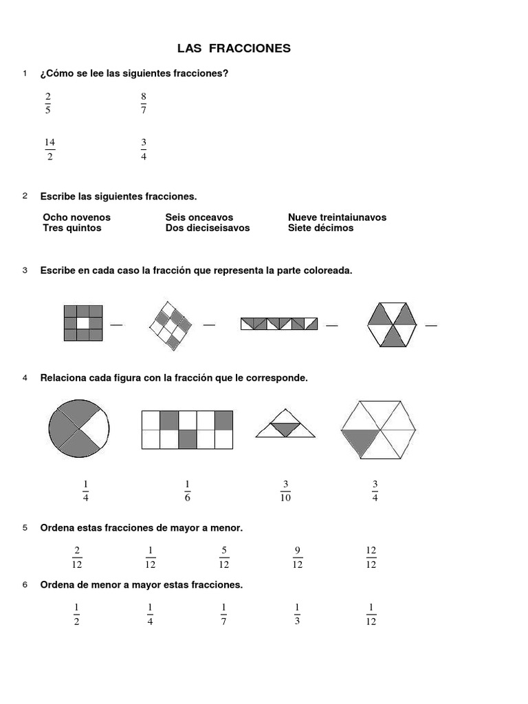 Ejercicios De Matematicas Para Quinto Grado De Fracciones Pdf 630x315