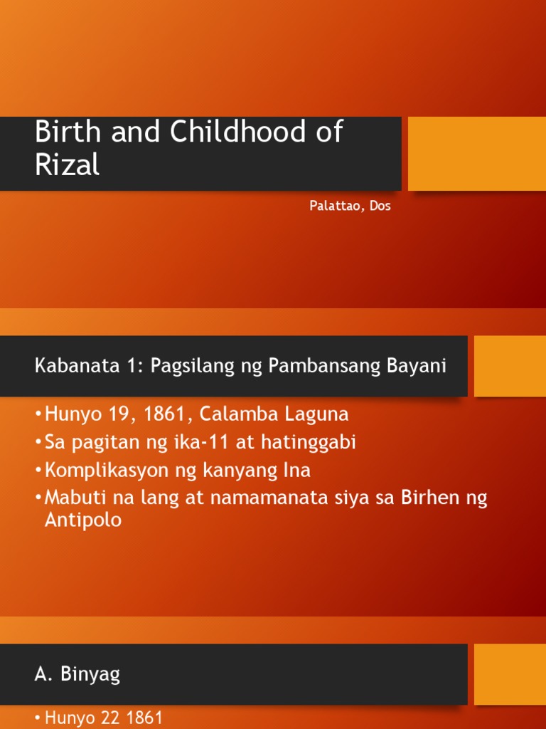 Birth and Childhood of Rizal | PDF