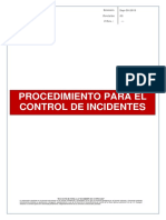 Procedimiento Para El Control de Incidentes