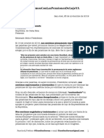 Carta Enviada Al Presidente de La República Con Relación A Convocatoria de Proyectos de Pensiones de Lujo