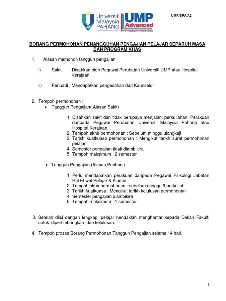 Borang Tangguh Pengajian Bm Baru Uae Pdf