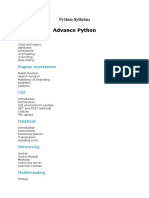 Advance Python Syllabus