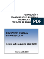 Educación Musical en Preescolar - Fundamentos Básicos y Objetivos Del Método Willems Álvaro Julio Agudelo Díaz Del Castillo, 2009