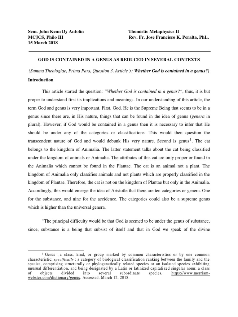 Reaction Paper in Metaphysics PDF Noumenon Existence