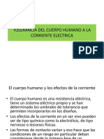 Tolerancia Del Cuerpo Humano A La Corriente Electrica