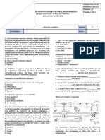 Evaluación Bimestral Cuarto Periodo Biología 7