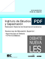 Nueva Ley de Educacion Superior Aportes para El Debate PDF