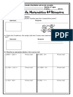 Prova de Matematica 3º Ano 4º Bimestre