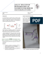 Práctica 10 (Bioquimica) Reacción de Transaminación y Su Reconocimiento Por Medio de Cromatografía de Papel