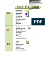 Prepositions Time, Preposiciones de Tiempo