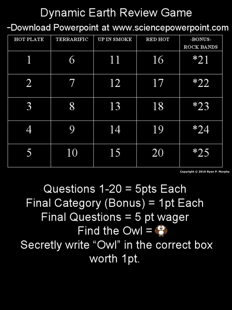 Geology Quiz Game I With Answers For Educators Download Powerpoint