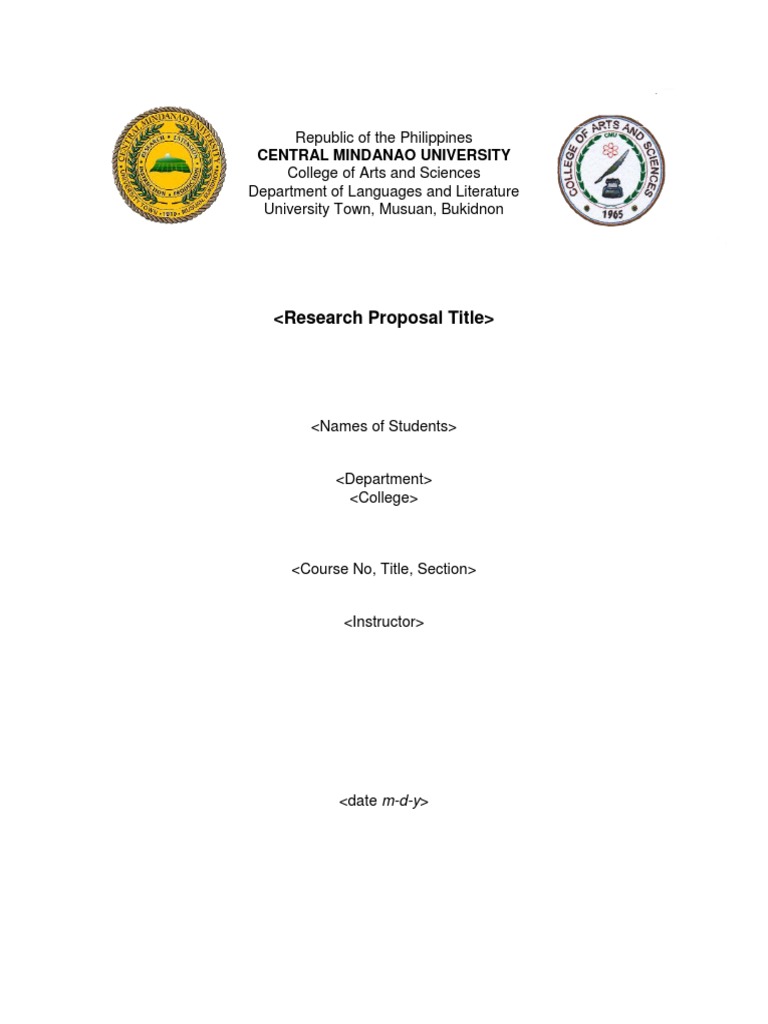 Research Proposal Cover Page
