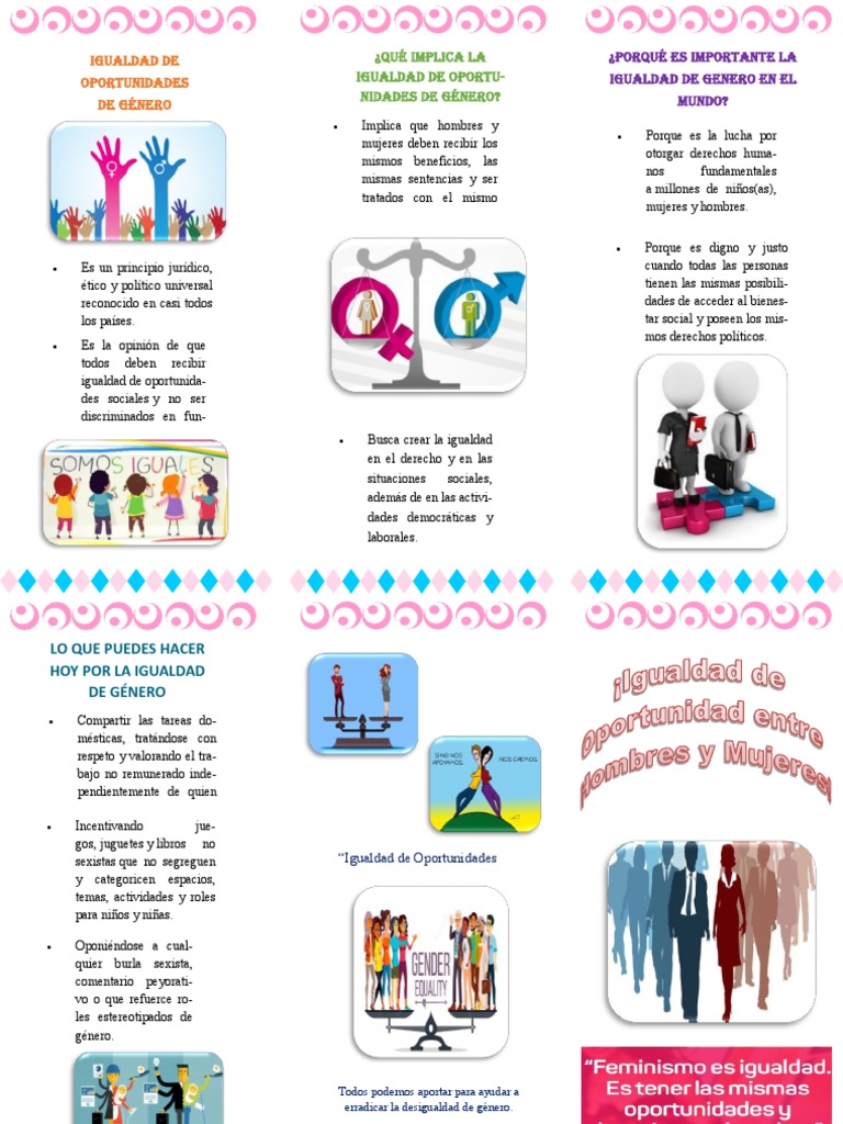 Triptico Igualdad de Oportunidades Entre Mujeres y Hombres | PDF ...