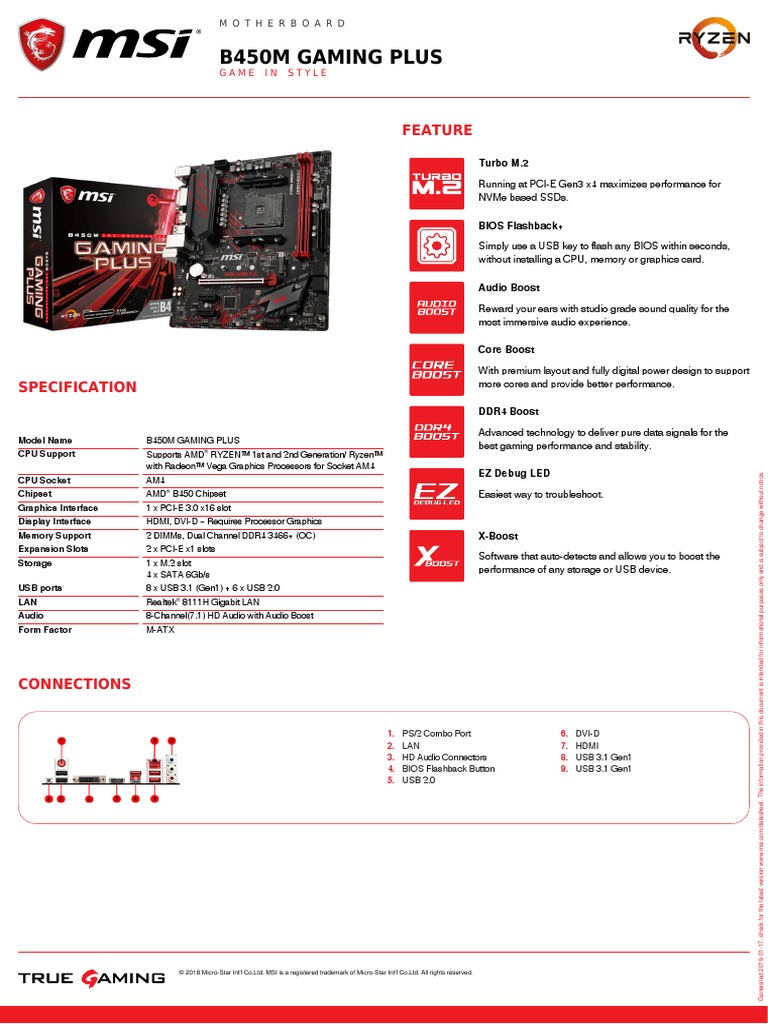 Msi Datasheet | PDF | Advanced Micro Devices | Usb