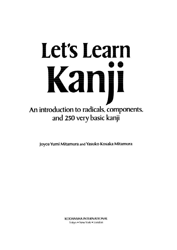 Let S Learn Kanji Pdf