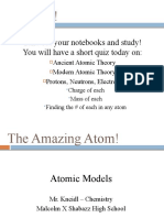 Take Out Your Notebooks and Study! You Will Have A Short Quiz Today On