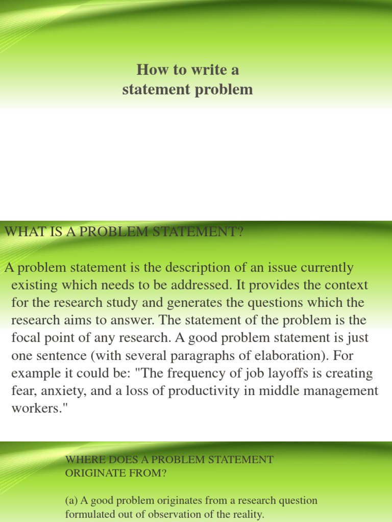 how to write a research problem statement