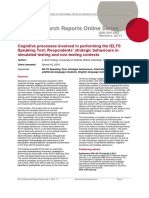 Cognitive Processes Involved in Performing The IELTS Speaking Test