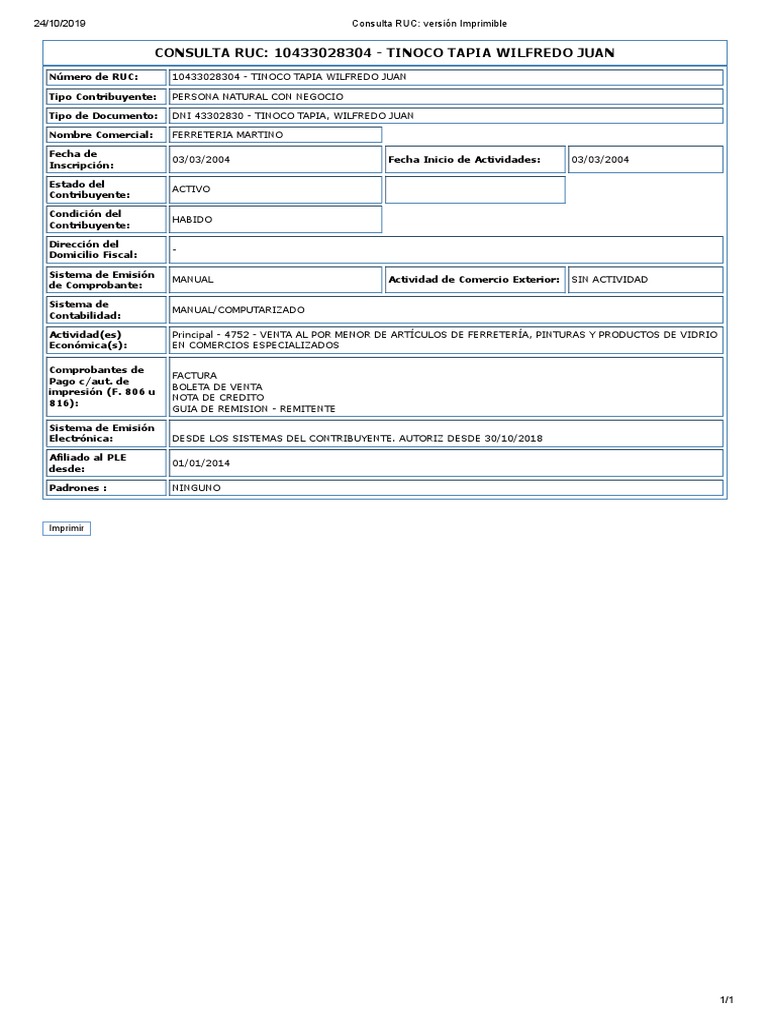 Ruc PDF | PDF | Contabilidad | Comercio