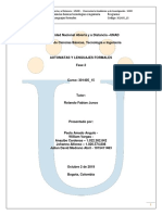 UNAD Automatas y Lenguajes Formales Fase 2