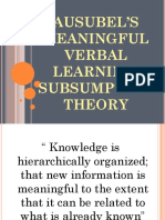 Ausubel's Meaningful Verbal Learning