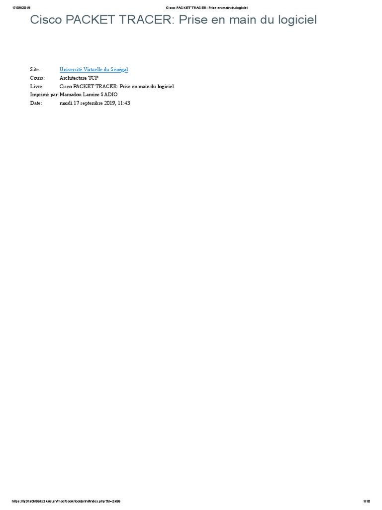 Prise en main de Cisco Packet Tracer | PDF | Internet | Internet et Web