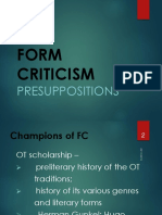 Form Criticism Presuppositions and Limitations