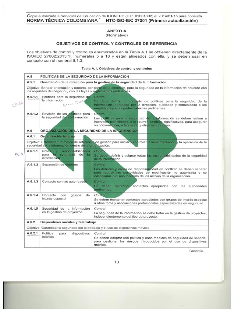 Anexo A ISO 27001 | PDF | Informática y tecnología de la información ...