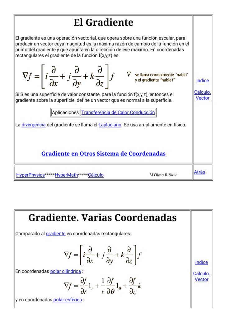 Gradiente en Cálculo Vectorial | PDF