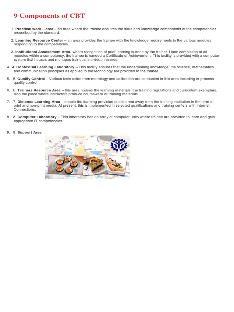 9 Components of CBT | PDF | Educational Technology | Competence (Human  Resources)