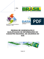 Regras de Higienização e Qualificação de Informações Do Cadastro Nacional de Usuários Do Sus