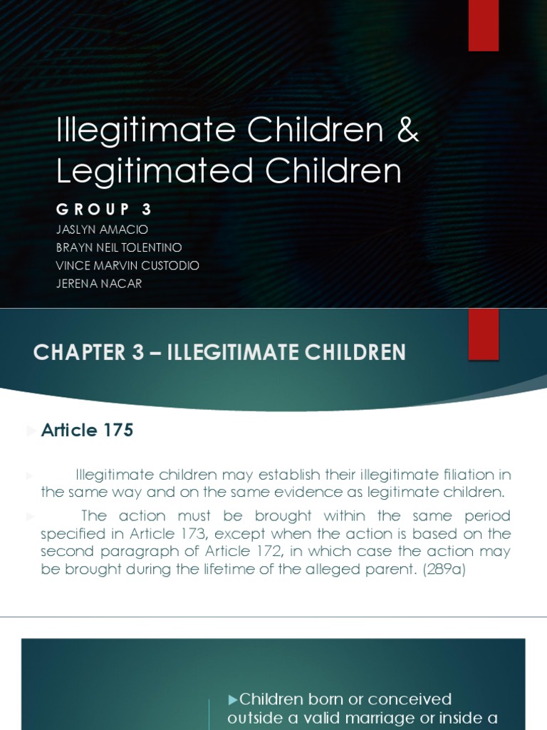 Illegitimate Children Report PDF Legitimacy (Family Law) Annulment