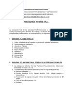 Parametros para Informe Final de Evaluacion de Las Practicas Pre Profesionales Programa Ingenier