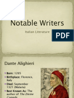 Notable Writers: Italian Literature