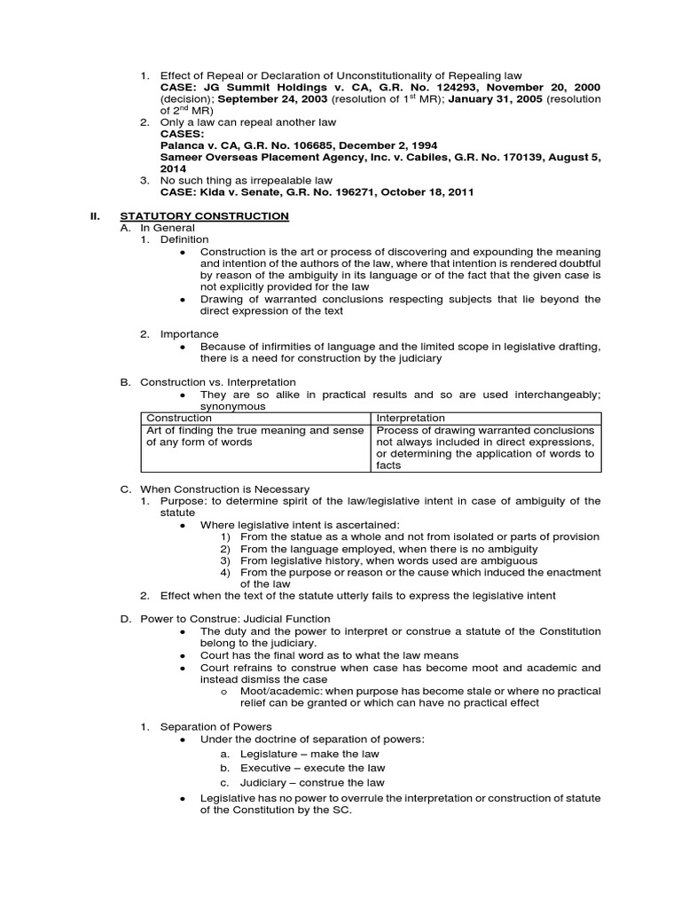 Statutory Construction Principles Explained | PDF | Statutory ...